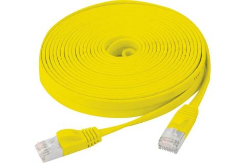 Cat6 RJ45 Flat patch cable U/FTP snagless yellow - 10 m