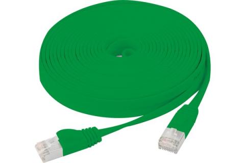 Cat6 RJ45 Flat patch cable U/FTP snagless green - 3 m