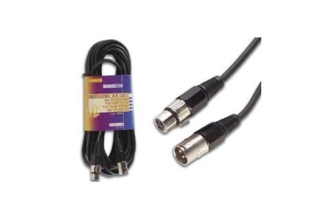 Cable XLR 3P macho/hembra negro 10 m