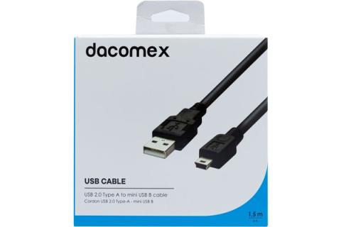 DACOMEX Latiguillo USB 2.0 Tipo A - Mini USB B - 1,5 m
