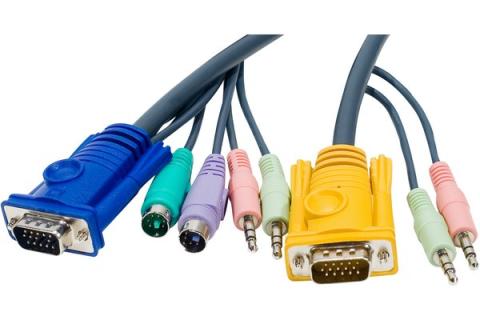 Cable KVM HD15, PS2, Audio, 3 m