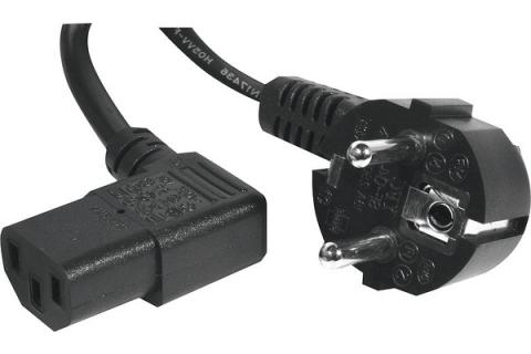 Cable de corriente eléctrica acodado negro de 3 m
