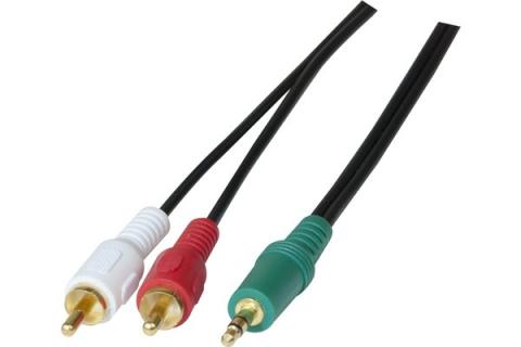 Cable salida audio estéreo jack 3,5 mm M a 2xRCA M - 3 m