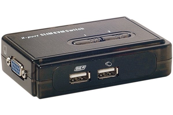 Swich KVM de bolsillo VGA/USB 2 Puertos con cables