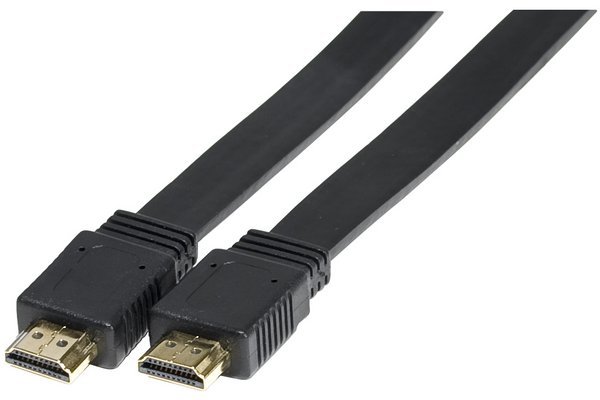 HDMI High Speed flat cord Black- 2 m