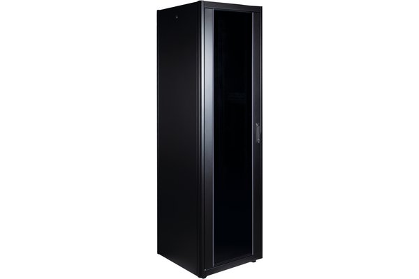 EKIVALAN Cabinet in Kit 36U 800x800 2glass, metal, 2 sides 4Mts, black