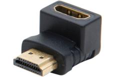 HDMI male/ female adapter angled 90° gold Model A