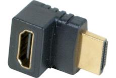 HDMI male/ female adapter angled 90° gold Model B