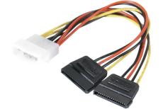 Molex to 2 x SATA power adapter cable- 15 cm