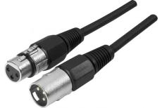 Cable XLR 3P macho/hembra negro 1 m