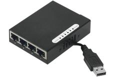 Network mini switch- 5 x 10/100 RJ45 ports- USB powered