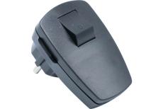 Right angled plug with earthing contact black