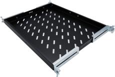 EKIVALAN Fixed shelf 1U 4 pts prof. 370mm (P600 bay), black, 50 kg