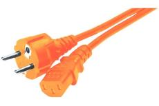 PC Power cord CEE7 straight to C13 Orange- 1.80 m