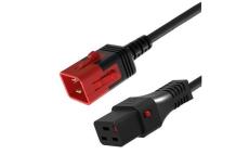 Power extension cord with dual locking system Black- 2m