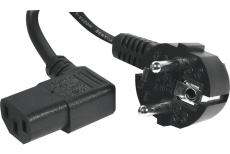 Cable de corriente eléctrica acodado negro de 1,80 m