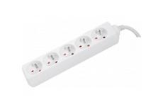 Power Strip with Switch + 0,80 m cable/ 5 Outlets/ White