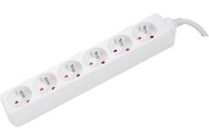 Power Strip  without switch+ 0,80 m/ 6 Outlets/ White