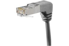 Cat5e RJ45 Patch cable F/UTP angled down grey - 3 m