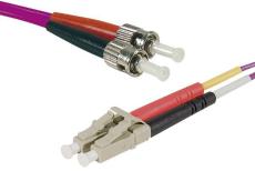 LC-UPC/ST-UPC duplex HD multi OM4 50/125 Fiber patch cable erika - 5 m