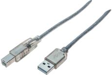 USB 2.0 A/B cord Translucent- 1.80 m