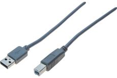 High Speed USB2.0 Cord A/B male Grey- 1 m