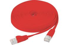 Cat6 RJ45 Flat patch cable U/FTP snagless red - 20 m